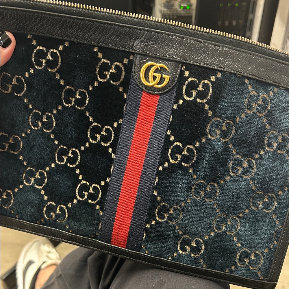 Gucci Black and Gold Clutch